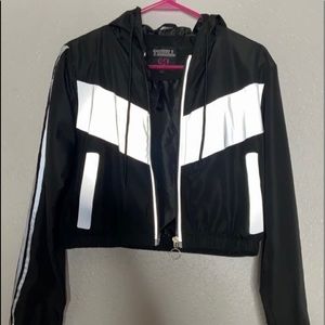 Black with gray crop top jacket